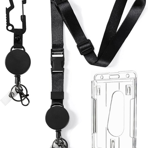 Heavy Duty Retractable Lanyard - Breakaway Lanyards for ID Badges Keys, Retracta - Picture 1 of 8